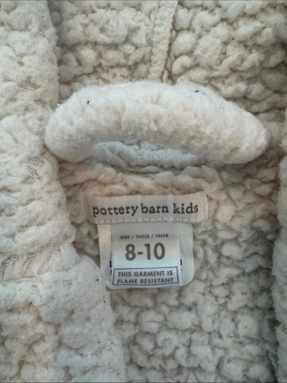 Pottery Barn Kids Cream Sherpa Hooded Robe